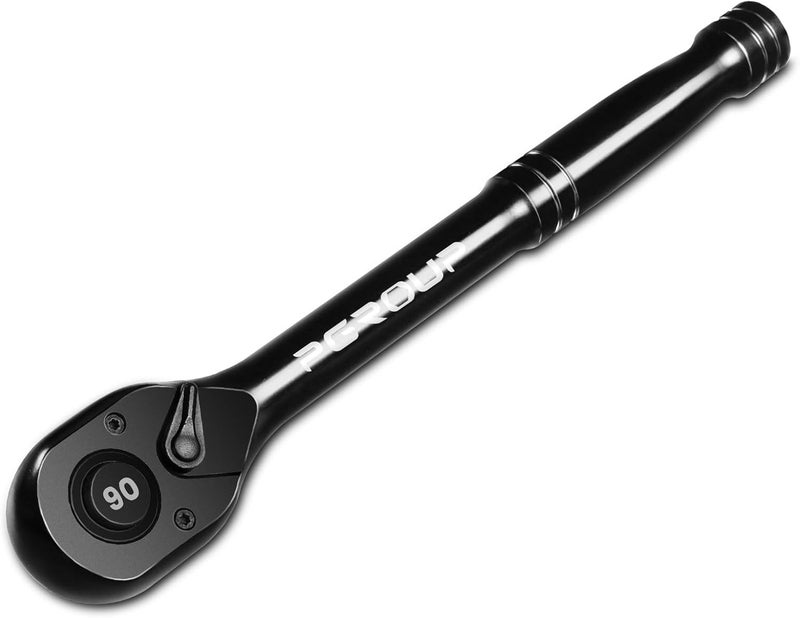 pgroup 3/8-Inch Drive Ratchet Wrench, 90 Tooth Reversible Ratchet, 4-Degree Swing, Ergonomic Handle, Chrome Alloy Made, Quick Release Ratchet Wrench for Repairing, Home, DIY - Image 1